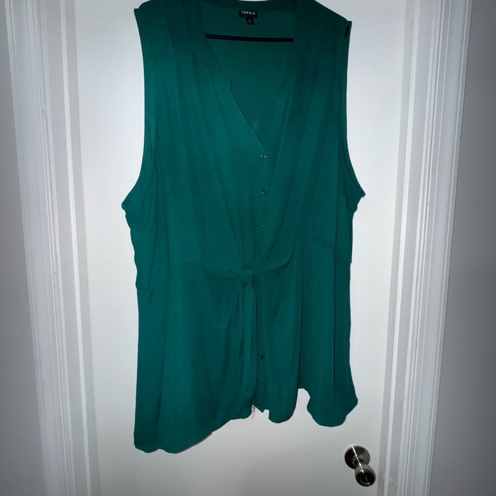 Torrid Teal Sleeveless Blouse